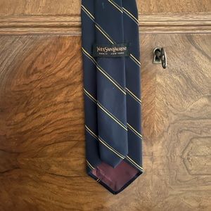 Yves Saint Laurent Vintage Blue Striped Tie
